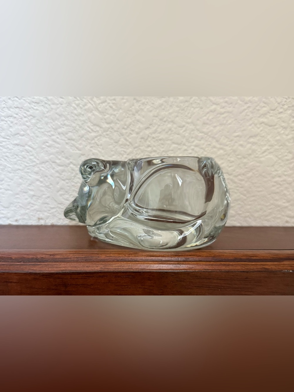Vintage Indiana Clear Glass Clear Cat Votive Candle Holder